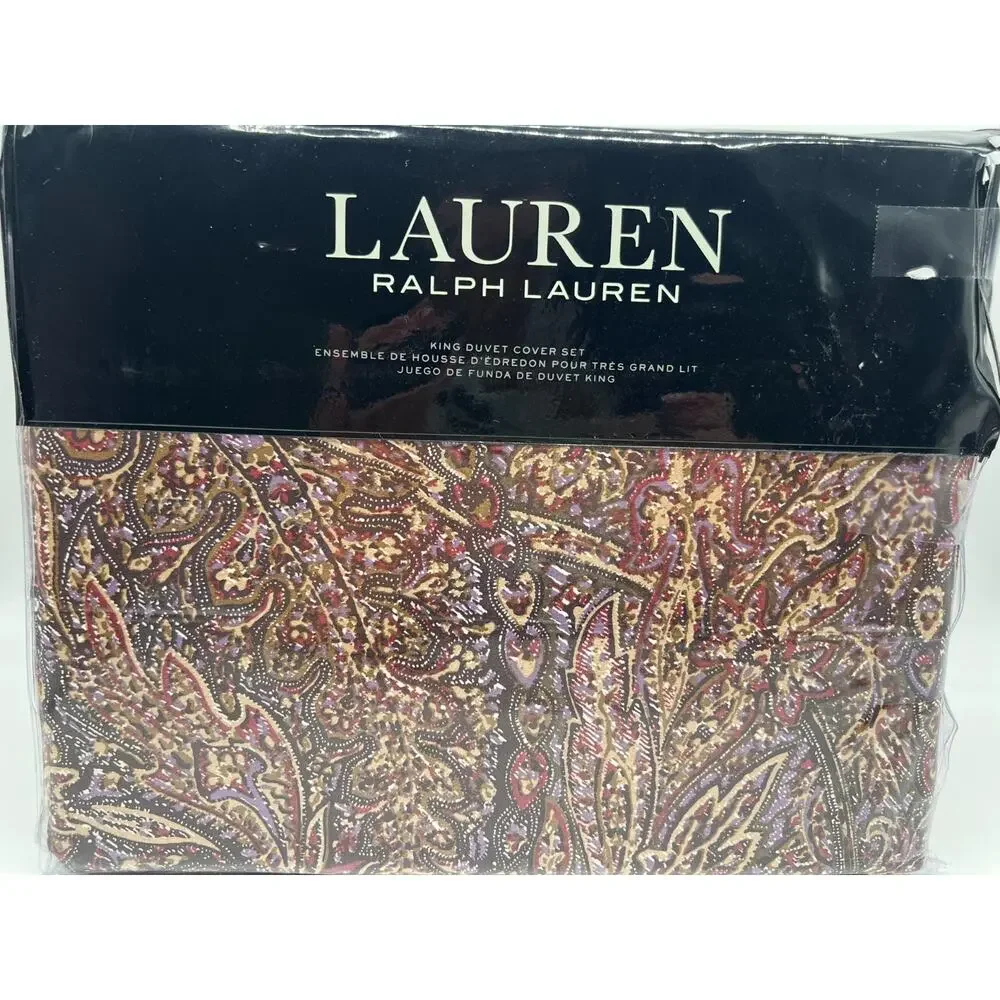 Ralph Lauren Hallie Refined Paisley King Duvet and 2 King Shams New.